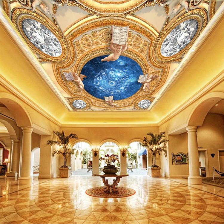 European style luxury Diamonds Magnificent Star background wallpaper villa Ceiling Zenith customized seamless muralin the Decoration main material , Wallpaper , Custom mural  category - from Buy2taobao.com to provide professional Taobao agent buy service