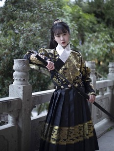 汉服出租南山韵味汉服啸沧海织金贴里曳撒道袍男女同款飞鱼伴郎服