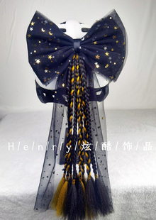 儿童平衡车轮滑成人摩托车电动车头盔装饰品头饰蝴蝶结飘带脏辫子