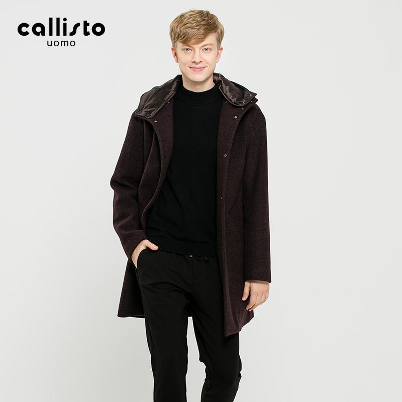callisto卡利斯男士秋冬羊毛大衣