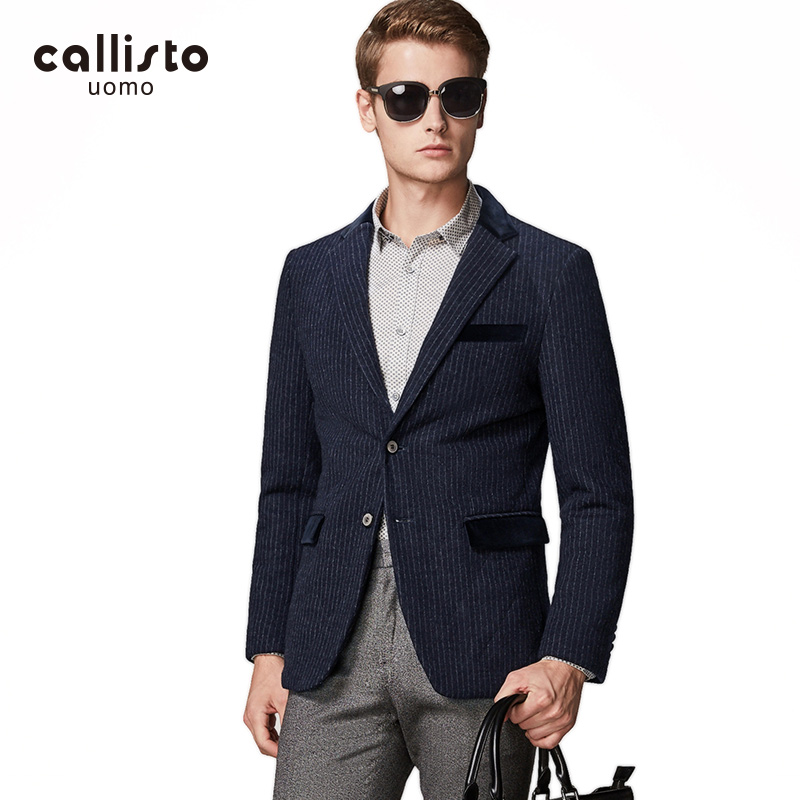 callisto卡利斯特男士条纹羊毛