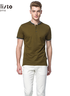CALLISTO卡利斯特时尚夏季新款圆领短袖T恤男装短袖衫SKTSS073GR