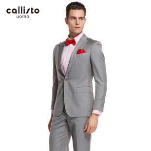 CALLISTO卡利斯特春夏青年男装婚礼伴郎套装西服上衣SHBWJ111GY