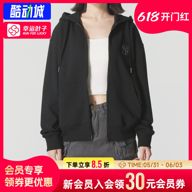 幸运叶子|MLB男装女装运动服春秋款纽约洋基针织连帽夹克休闲外套