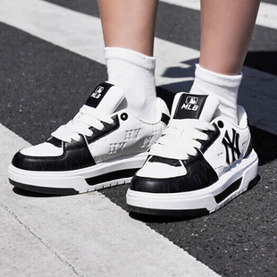 MLB官方正品学长鞋男女鞋2025新款NY印刻老花厚底运动休闲鞋板鞋
