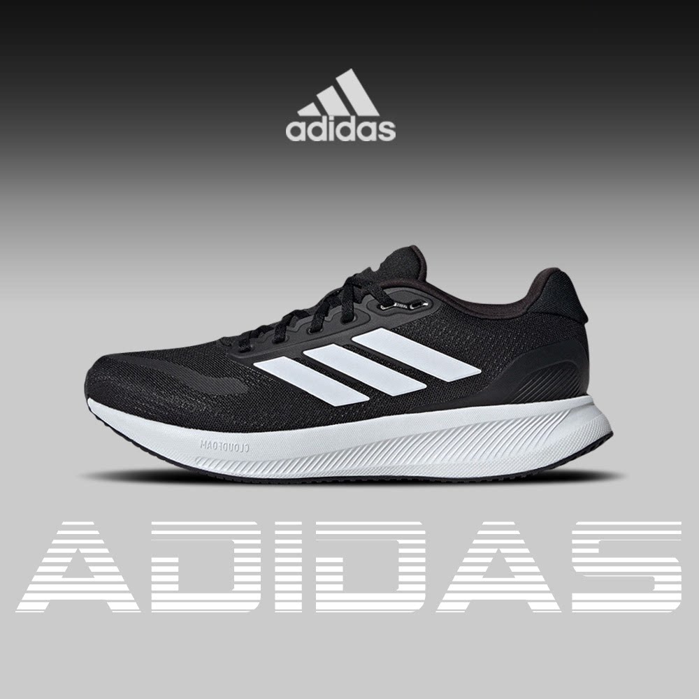 阿迪达斯官方正品男子跑步鞋秋季新款黑白网面运动鞋减震透气跑鞋