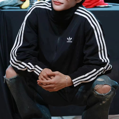 阿迪达斯三叶草外套女装春季新款立领运动服宽松休闲夹克男KB2466
