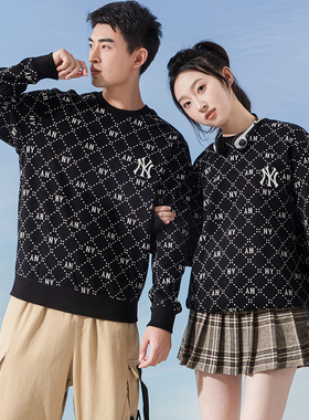 MLB老花卫衣男装女装情侣外套冬季新款运动服长袖套头衫3AMTM0134