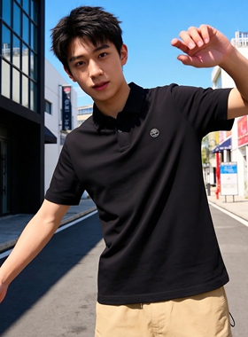 添柏岚官方纯棉短袖男2026春夏新款健身运动服休闲POLO衫T恤A24H2