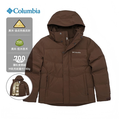 哥伦比亚户外男款金点热能保暖鹅绒羽绒服2025冬季新款外套XE3760