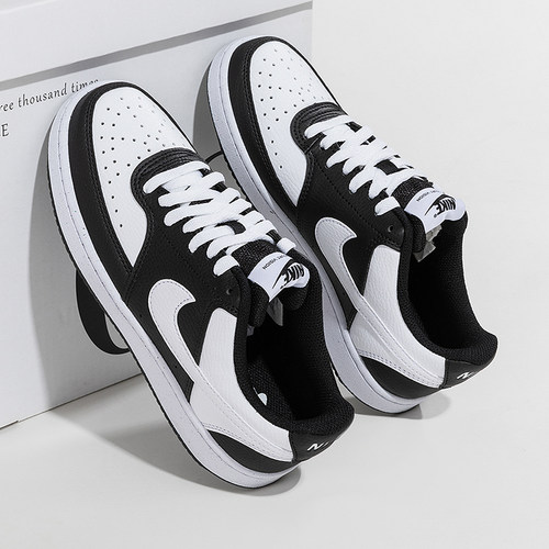 耐克官方正品女鞋COURT春季新款黑白熊猫运动鞋低帮透气休闲鞋女