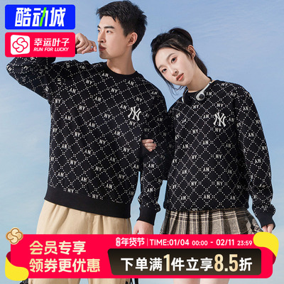 MLB老花卫衣男装女装情侣外套冬季新款运动服长袖套头衫3AMTM0134