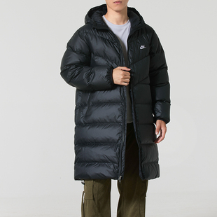 Nike耐克官方正品男棉羽2025春季新款黑色连帽中长款羽绒服HV2720