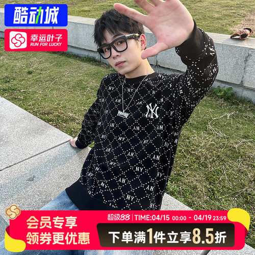 MLB老花卫衣男装女装情侣外套2026春季新款运动服宽松长袖套头衫