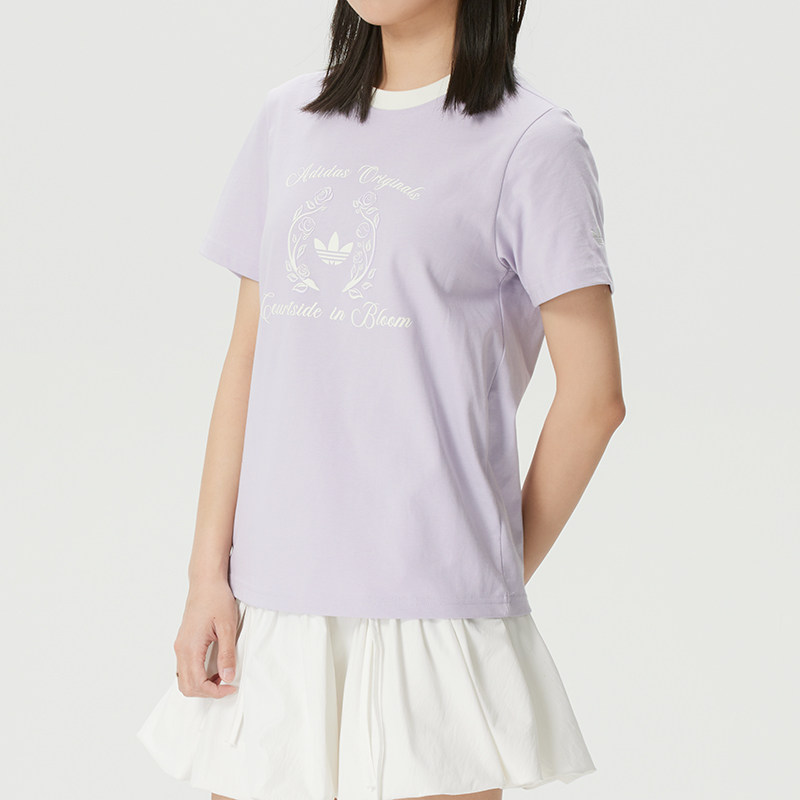 阿迪达斯三叶草T恤女装2026春夏新款运动服跑步健身舒适透气短袖