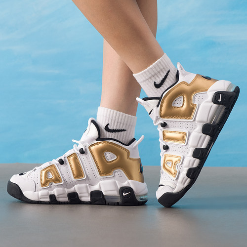 【购】耐克运动鞋大童鞋青少年鞋AIR MORE UPTEMPO女鞋休闲鞋