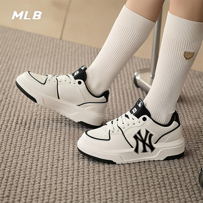 MLB男鞋女鞋2025冬季新款NY运动鞋低帮小白鞋厚底鞋子板鞋休闲鞋