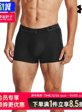 安德玛UA Tech 3英寸Boxerjock内裤男士黑色平角裤2条装运动短裤