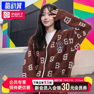 幸运叶子|MLB针织开衫男装女装夏季26新款情侣学院风老花毛衣外套
