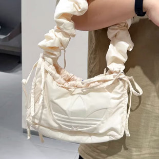 阿迪达斯三叶草单肩包女包荷叶边可调节手提包拎包斜挎包KF2667