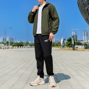 PUMA彪马运动套装官方正品深橄榄色外套黑色长裤2026春季款两件套