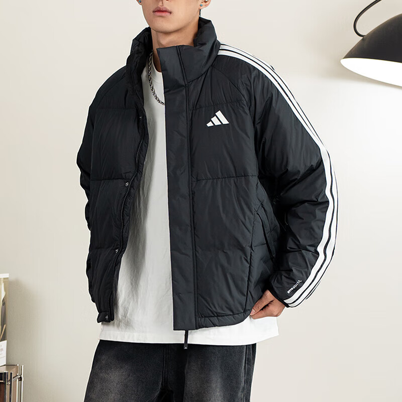 阿迪达斯官方正品羽绒服男装2025新款立领运动服男士保暖羽绒外套