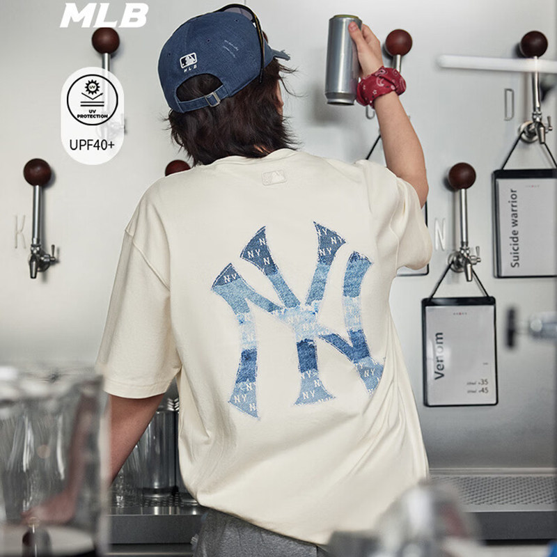 幸运叶子|MLB男女情侣短袖2026新款老花背标宽松透气运动休闲T恤图片