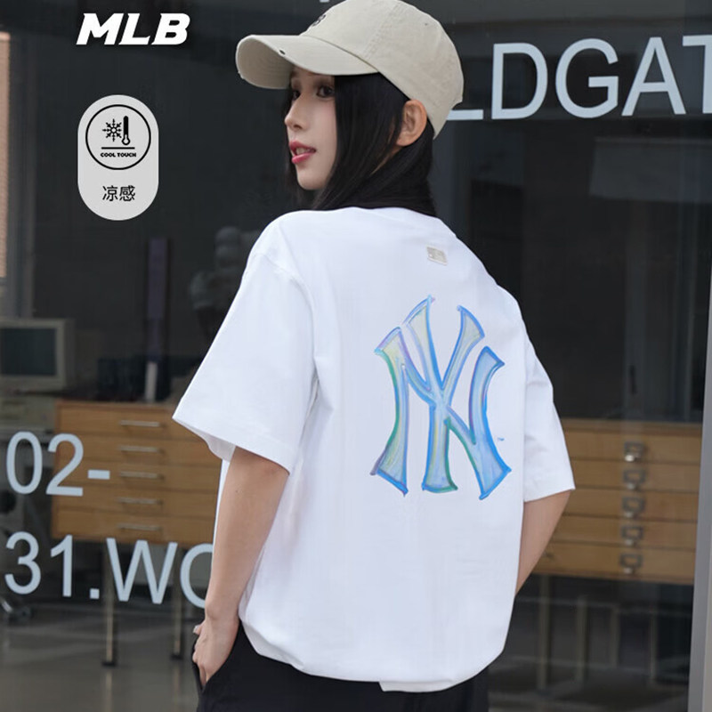 MLB官方正品短袖男女同款26夏季新款情侣体恤渐变手绘背标凉感T恤图片