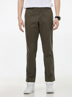 添柏岚长裤男春季新款运动裤户外休闲裤军绿色直筒裤子A2BYY