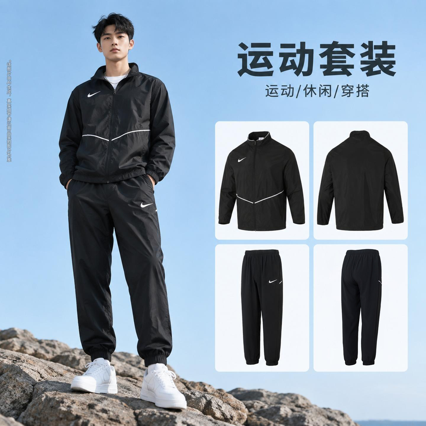 幸运叶子|耐克/Nike男装梭织外套长裤跑步健身训练运动套装休闲服
