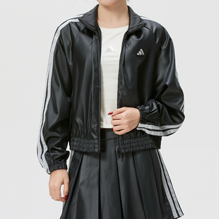 阿迪达斯夹克女装2026春季新款三条纹短裤时尚运动休闲外套KS0039