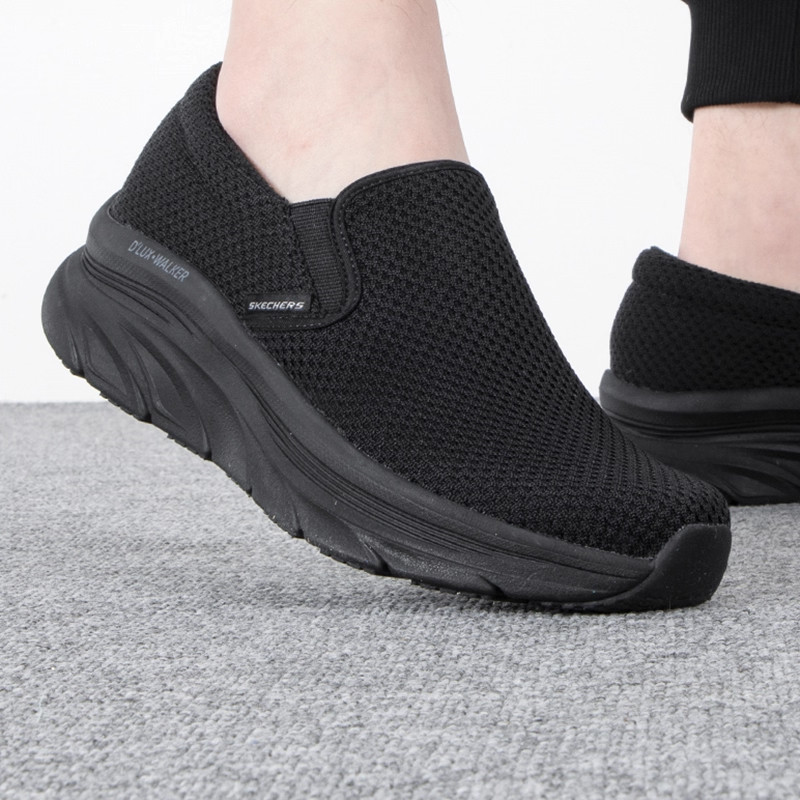 斯凯奇一脚穿脱健步鞋爸爸鞋中老年舒适懒人鞋透气软底休闲鞋