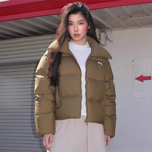 彪马女装官方正品褐色短款羽绒服2025冬季新款保暖运动服休闲外套
