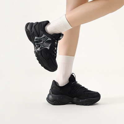 MLB黑色老爹鞋NY厚底鞋男女鞋2026春季新款运动鞋纽约洋基队鞋子