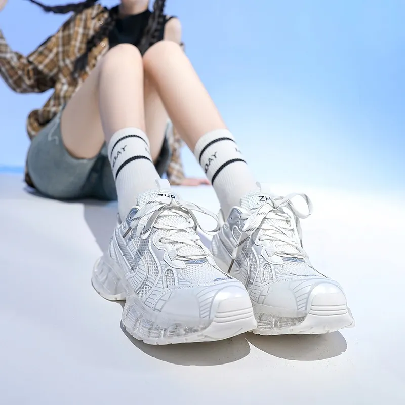 果冻厚底老爹女2024春秋新款浅口单鞋