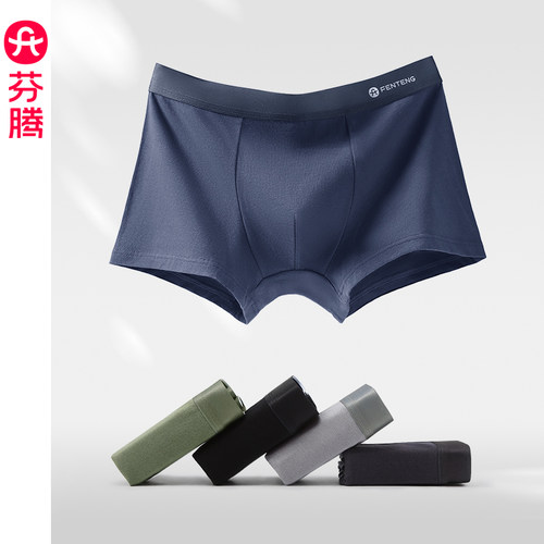 芬腾纯棉内裤男抗菌裆透气平角裤