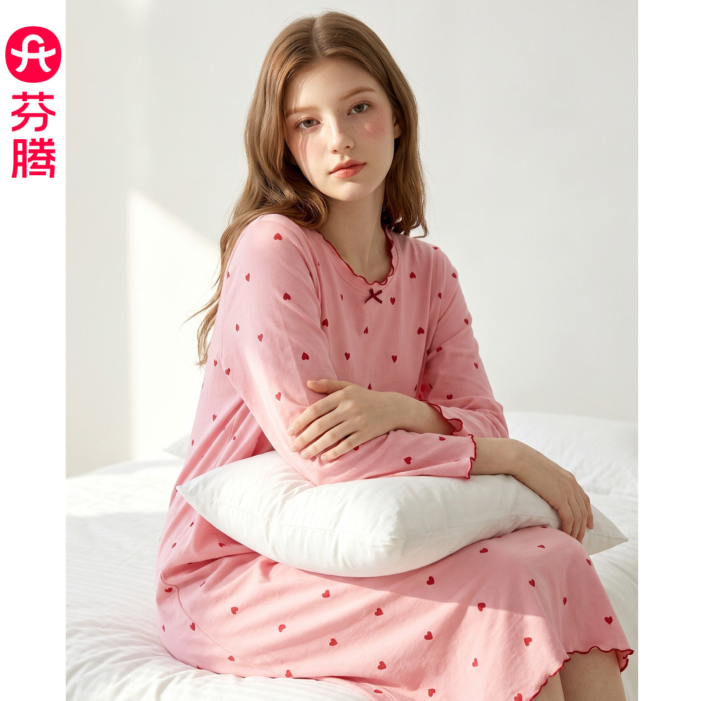 女士睡裙春秋新款纯棉长袖睡衣图片