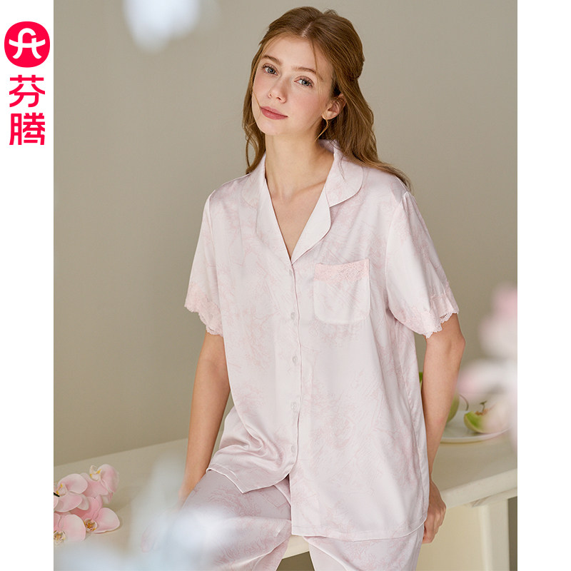 芬腾女士睡衣夏季薄款冰丝短袖图片