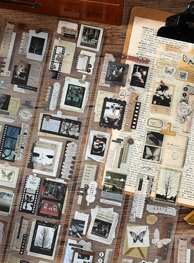 影像诗集系列PET胶带整卷 轻复古手帐拼贴装饰素材贴纸 6cm*2m