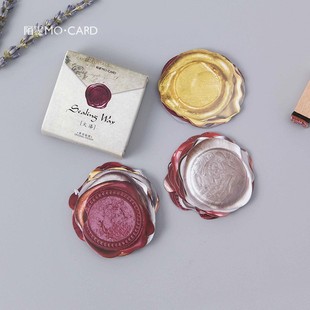 陌墨 复古火漆封印盒装贴纸创意手账装饰diy小贴画信封包装封口贴