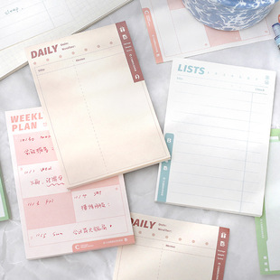 时间管理每日一周计划代办清单基础留言记事本便签纸 无粘性80张