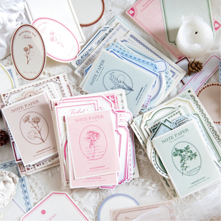 轻复古手帐素材包 文艺标签框留言记事便签纸手帐拼贴装饰素材纸