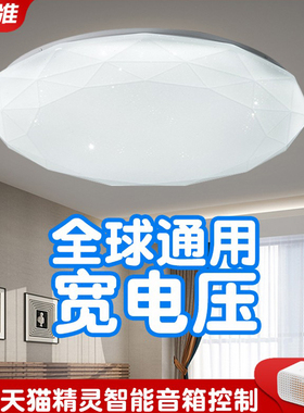 110V吸顶灯led天猫精灵智能变光语音遥控台湾灯具星钻