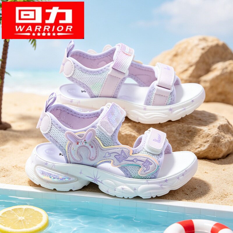 品牌正品回力童鞋女童凉鞋女孩防滑7透气8外穿10儿童露趾女童鞋12