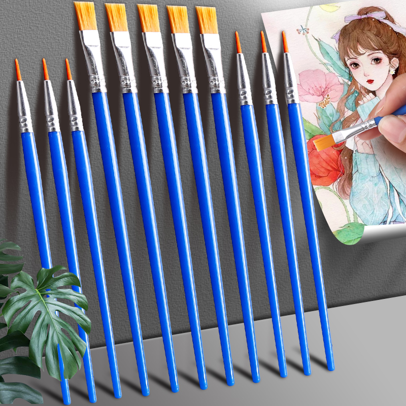水粉笔油画笔丙烯画笔套装水彩画笔水粉画笔美术专用刷子颜料笔色彩笔绘画颜料笔工具diy数字勾线笔平头尖头