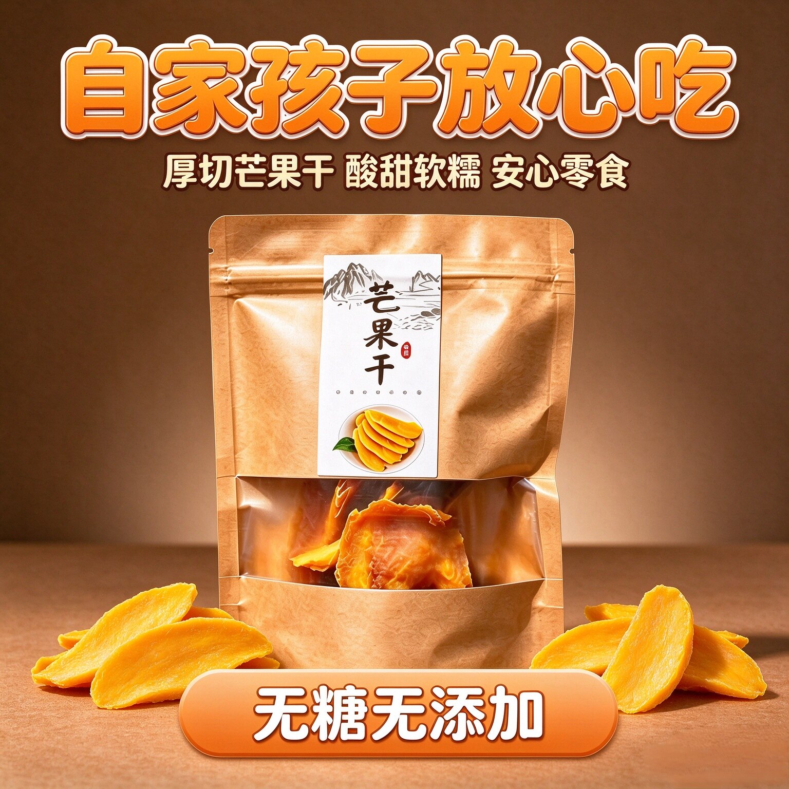 云南芒果干厚切芒果脯酸甜零食纯天然原味无糖无添加独立包装批发