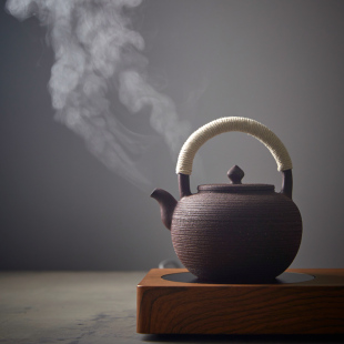 功夫茶具电陶炉烧水提梁壶套装 粗陶泥煮茶壶大号炭火煮茶器日式