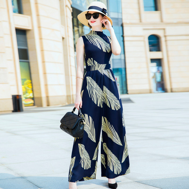 帝弗润驰清仓连体裤女夏长裤收腰显瘦印花女装无袖雪纺阔腿裤|ruв категории Женская одежда, брюки, брюки - от Buy2taobao.com для оказания профессиональной услуги покупки агента Taobao