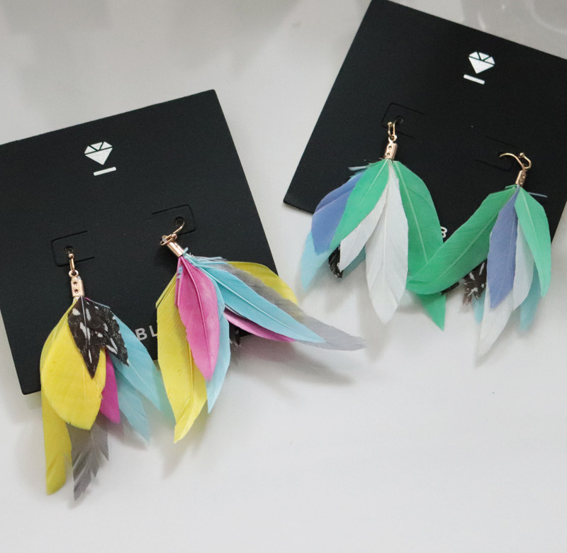美国轻奢品牌BB 清新羽毛耳环亮色选 feather earrings