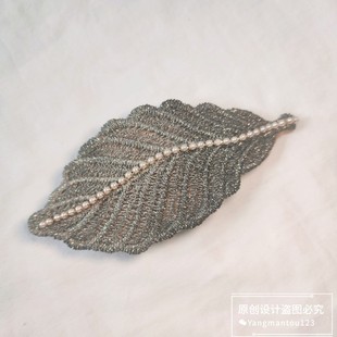 新款 刺绣树叶子发夹边夹精致甜美少女网红款刘海夹头饰夹子 发饰
